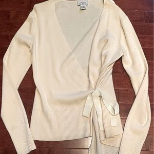 Loft, size small bow v-neck cardigan
